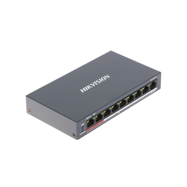 8 port fast ethernet unmanaged poe switch hikvision